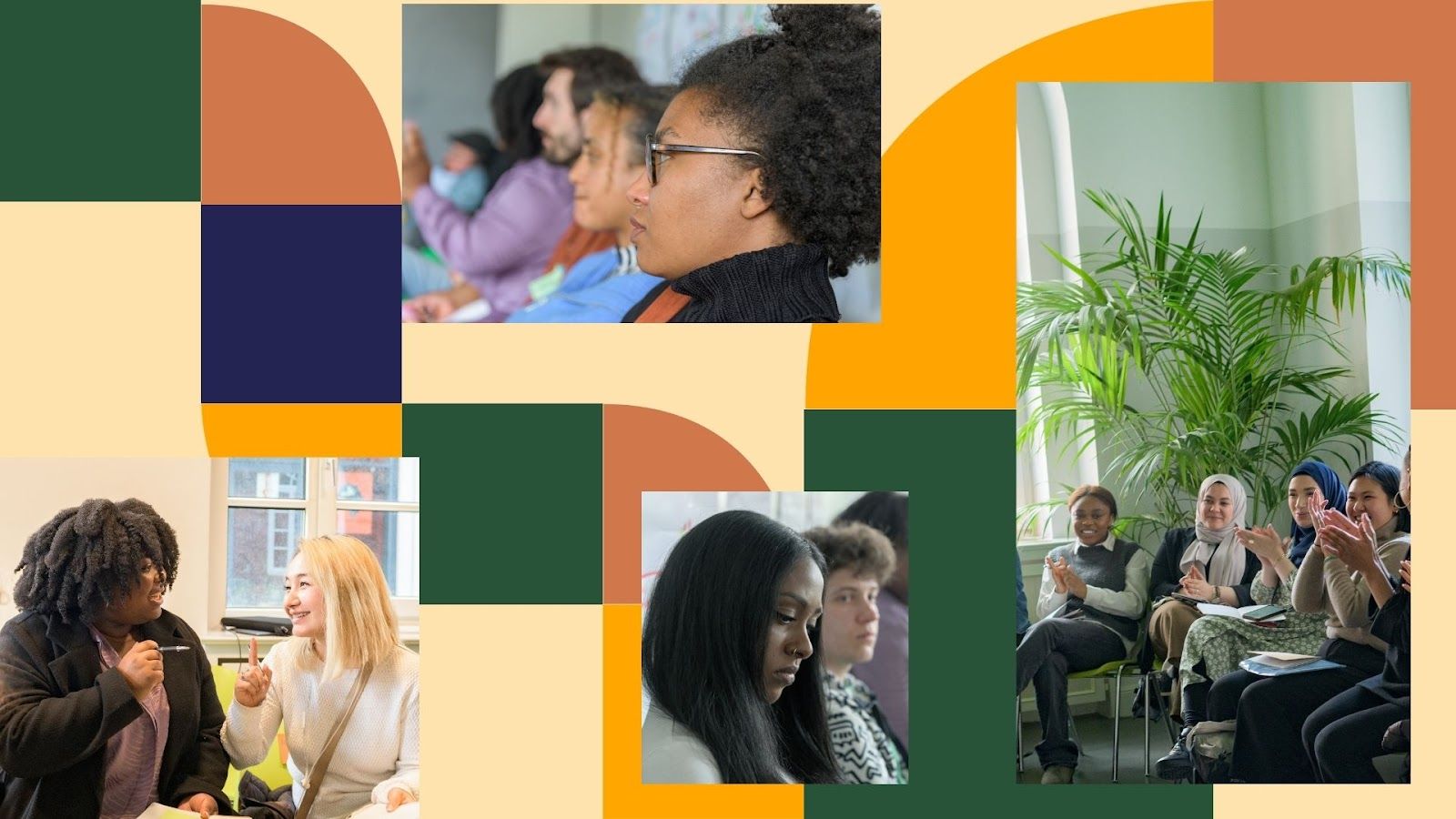 Eine Collage mit Elementen des zedela-Logos und einigen Fotos aus vergangengen RISE-Workshop-Sitzungen